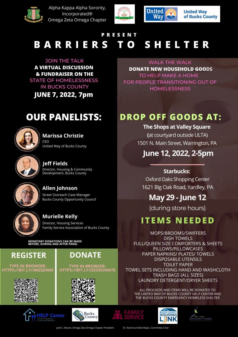 Upcoming discussion, fundraiser to benefit Bucks County homeless