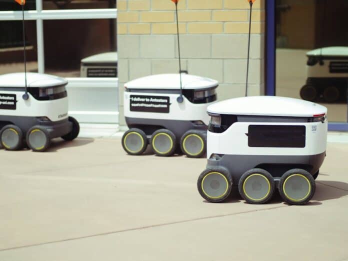 Uber Eats delivery robots on hot pavement