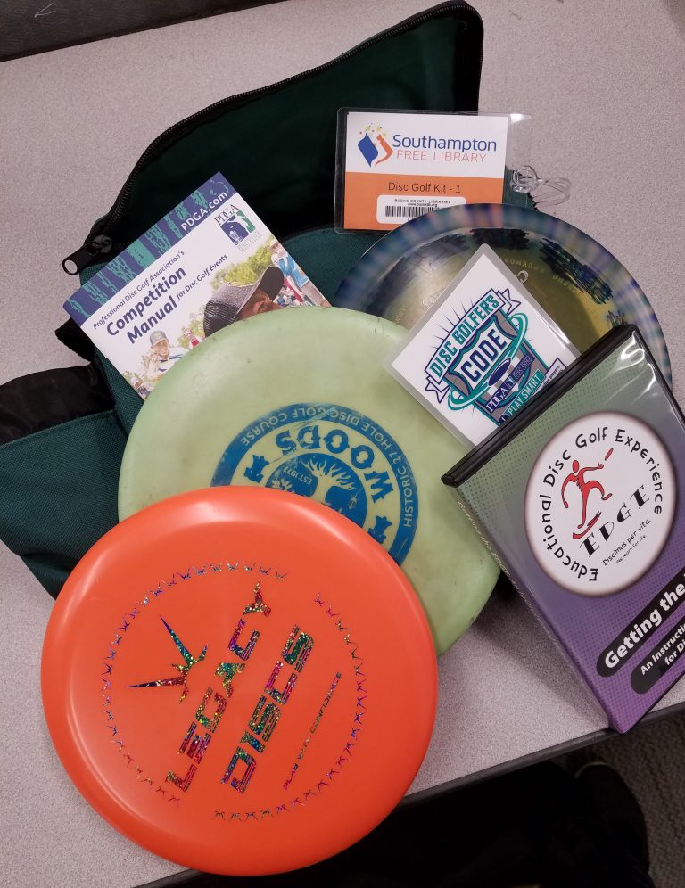 Southampton Free Library has disc golf kits available for checkout