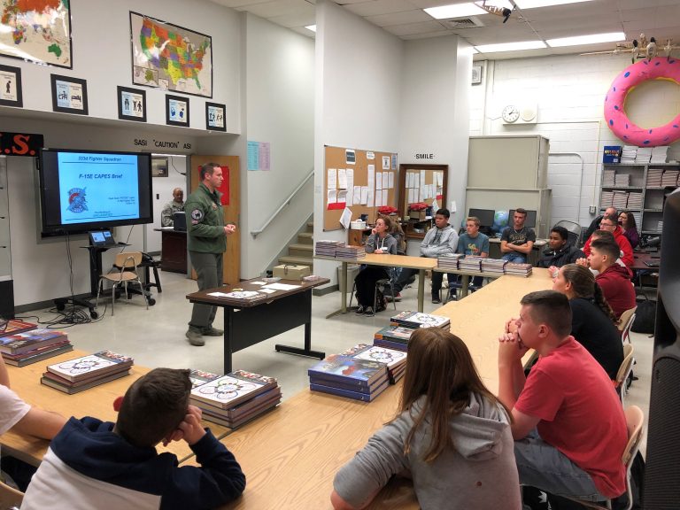 Eagles game flyover pilot speaks to Pennsbury JROTC students