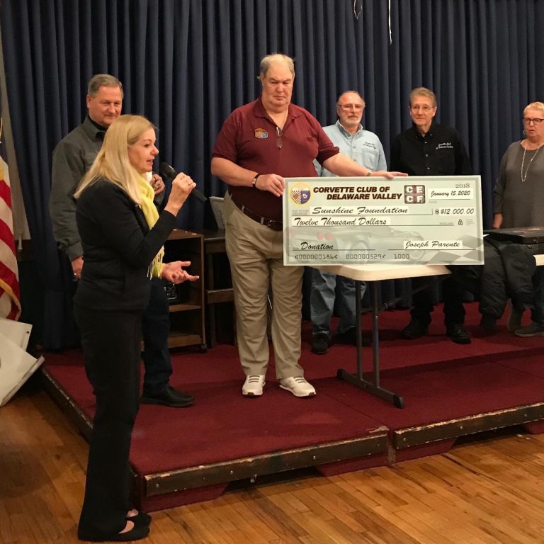 Corvette Club donates funds to Sunshine Foundation and other charities