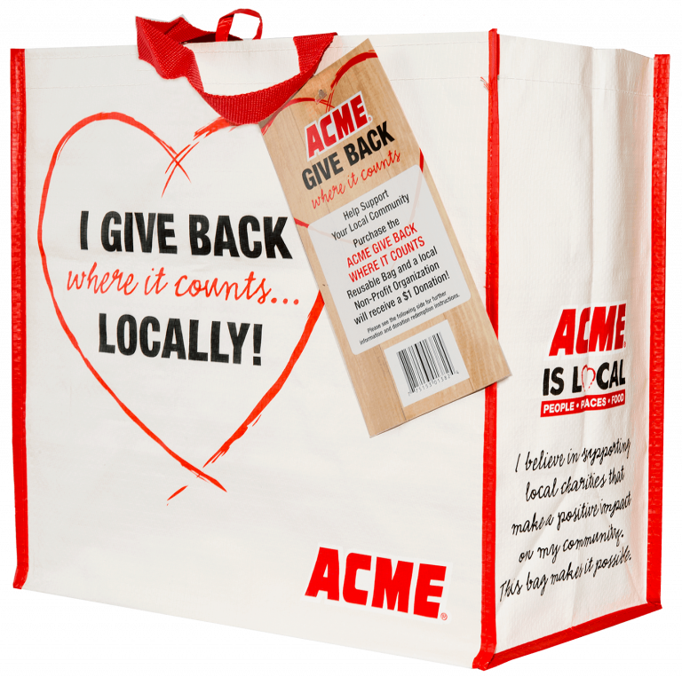 Sunshine Foundation celebrates selection as an ACME Give Back Where It Counts Reusable Bag Program beneficiary