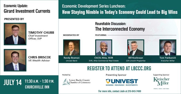 Lower Bucks County Chamber of Commerce to hold Economic Development Series Luncheon