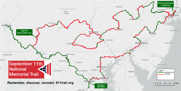 September 11th National Memorial Trail designated as Statewide Major Greenway