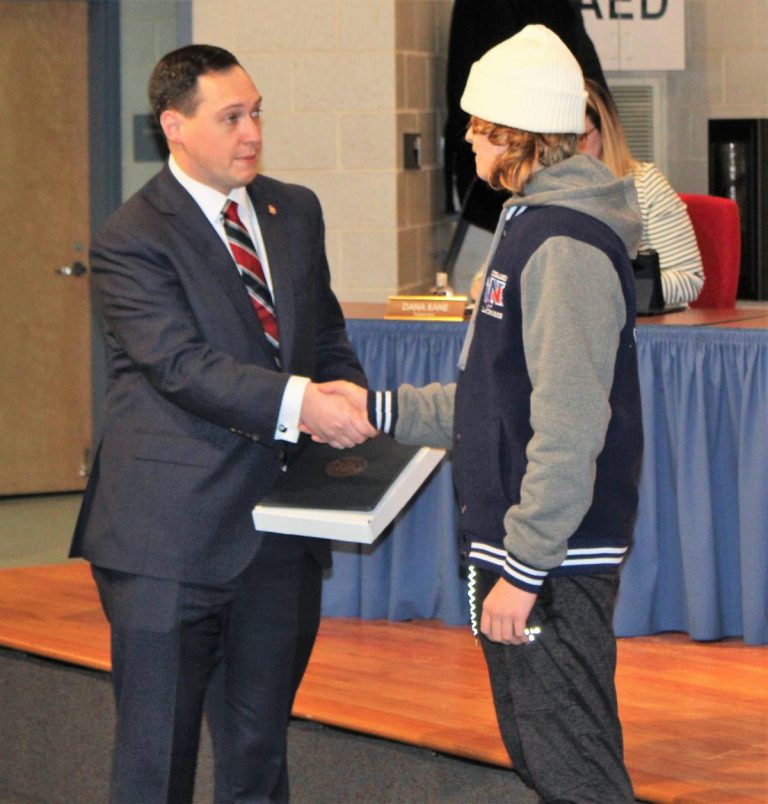 Middletown Township recognizes Cory Hemberger for heroic act