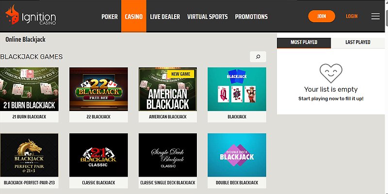 Ignition Casino AU - Blackjack