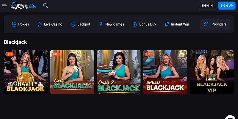 LuckyVibes Casino AU - Blackjack