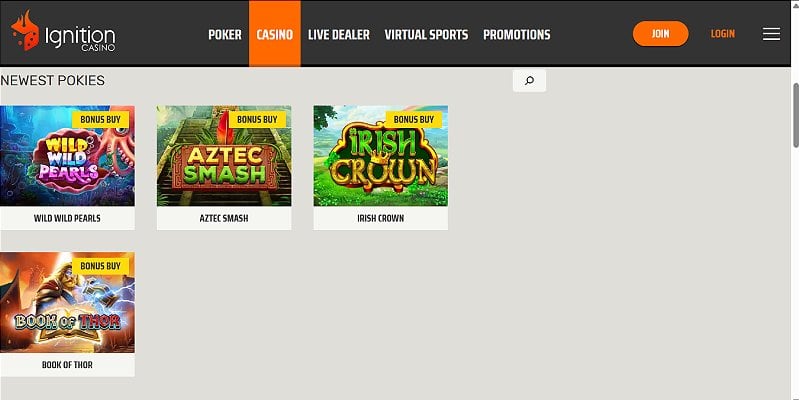 Ignition Casino Screenshot