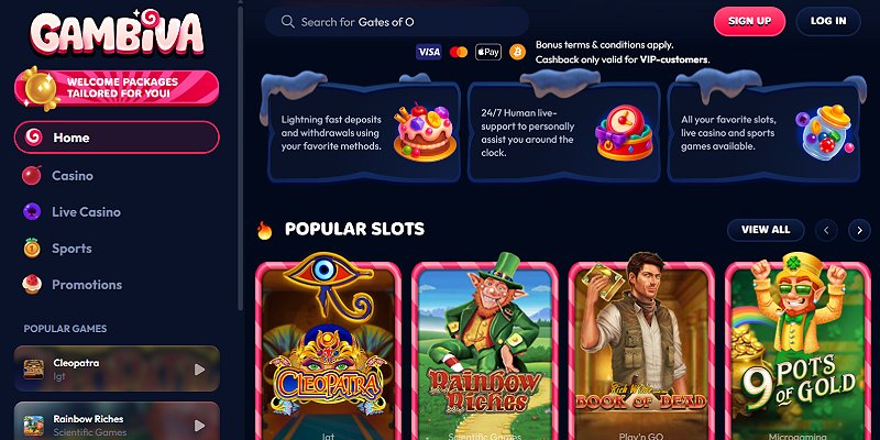 Gambiva PayID pokies site review