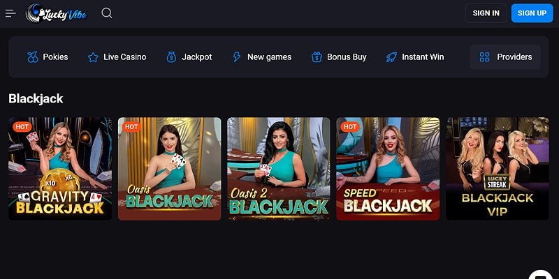 LuckyVibe Casino AU - Blackjack
